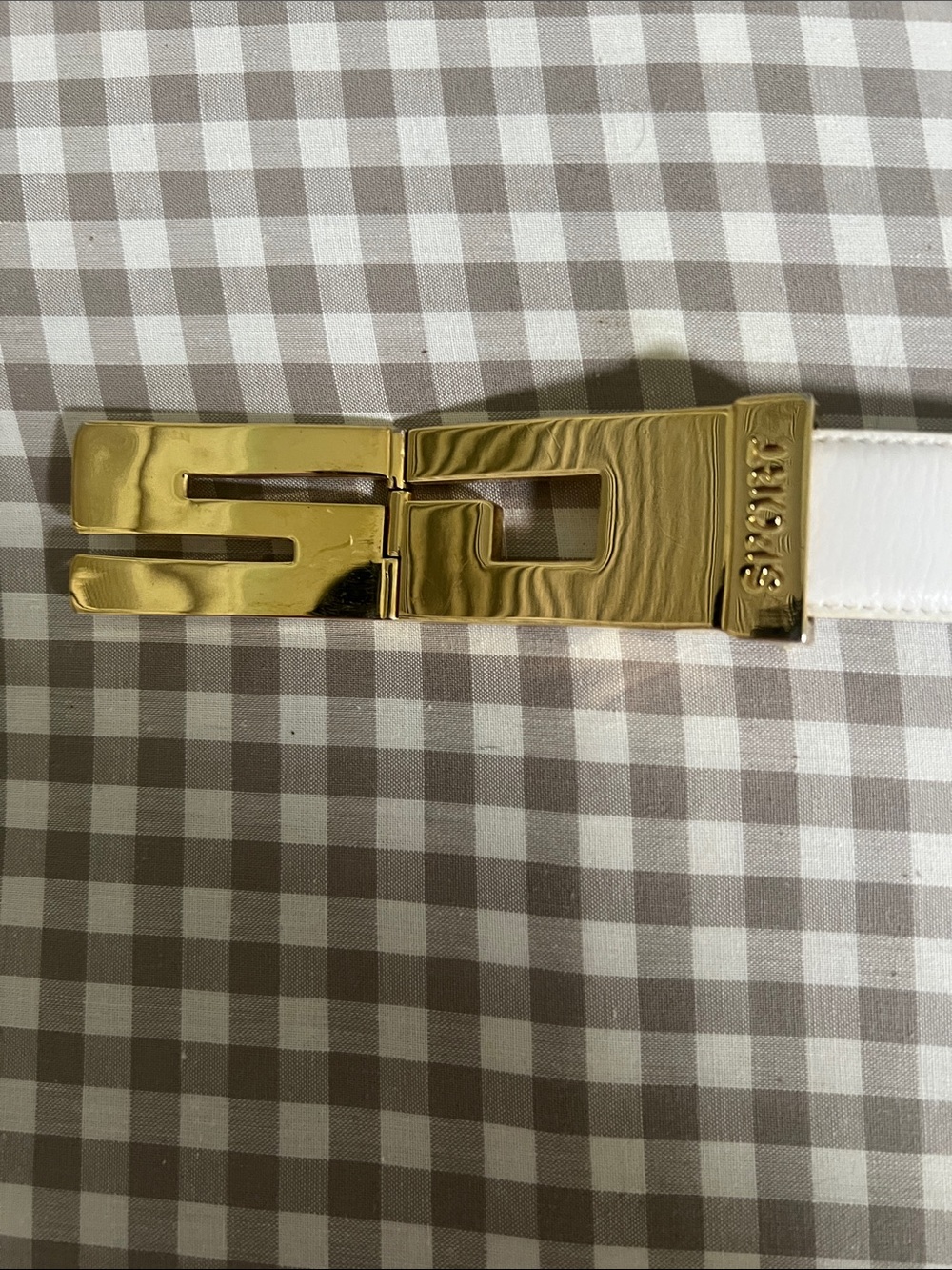 St. John White Belt | Size 30 | SJ Logo Buckle | Like New